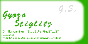 gyozo stiglitz business card